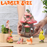 Soaoo Fairy House Garden Figurines Kit Spring Garden Decor Easter Basket Decoration Spring Decoration Outdoor Wildflower Butterfly Fairy Mushroom Party Supplies Micro Landscape Ornaments Soaoo
