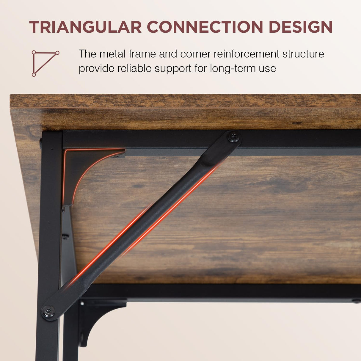 PayLessHere 39 inches Computer Desk, Modern Writing Desk, Simple Study Table, Industrial Office Desk, Sturdy Laptop Table for Home Office, Brown PayLessHere