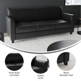 Flash Furniture HERCULES Diplomat Series Black LeatherSoft Sofa Flash Furniture