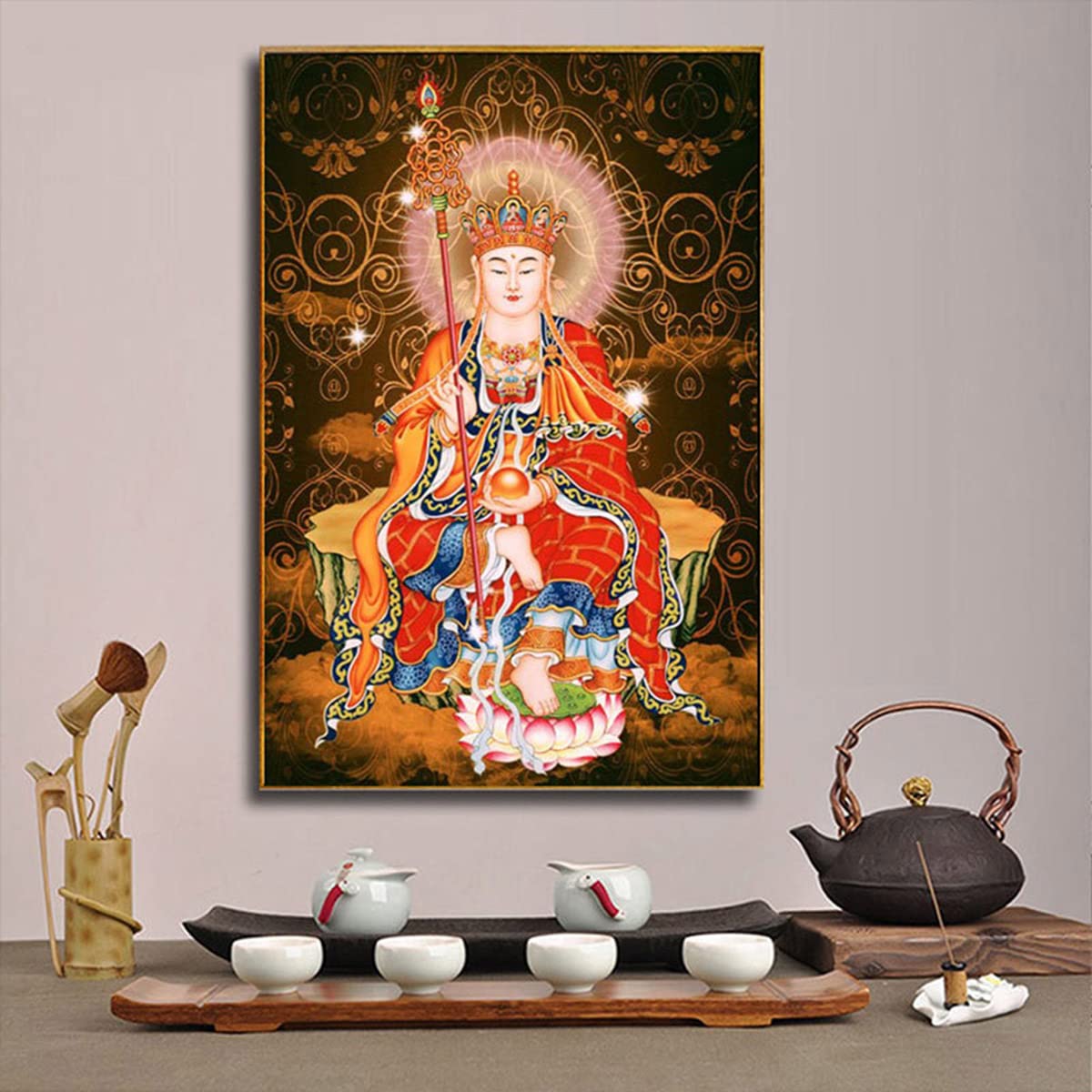 Instarry 5D Diamond Painting Kits for Adults Large Size King of Tibet Figure of Buddha Cross Stitch Embroidery Home Decor Art Set 23.6x31.5 inch Instarry