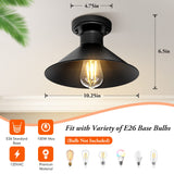 Brightever 2-Pack Industrial Semi Flush Mount Ceiling Lights, Matte Black Farmhouse Light Fixtures, Close to Ceiling Lights for Kitchen, Laundry Room, Entryway, Hallway E26 Base, Bulb not Included Brightever