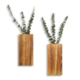 YYDBIAP Wood Wall Planter 2 Pack Indoor Plants Holder for Artificial Dried Flowers and Decorative Greenery, Modern Wooden Pocket Vase for Bedroom, Living Room, Bathroom,Wood Wall Decor (Brown)… YYDBIAP