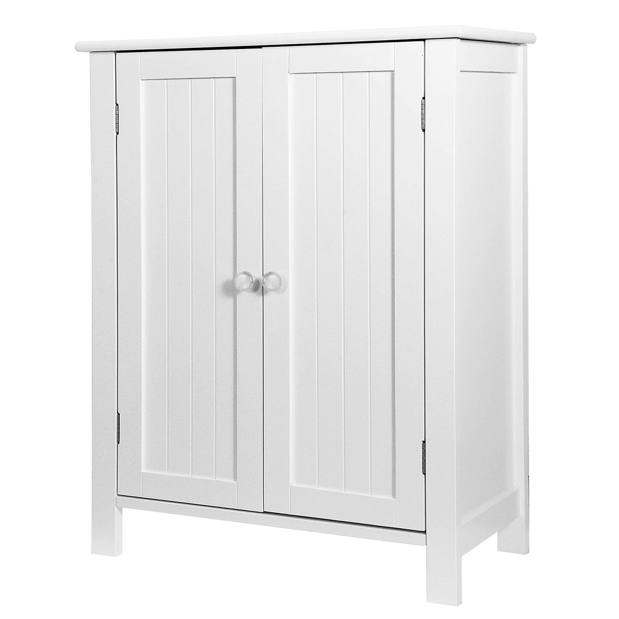 ZENY Bathroom Floor Storage Cabinet with Double Door + Adjustable Shelf, Wooden Organizer Cabinet for Living Room, Bathroom, Bedroom, Modern Home Furniture (White) ZENY