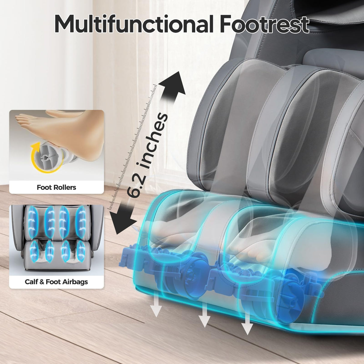 BOSSCARE 2025 Full Body Zero Gravity Massage Chair, APP Control Shiatsu Massaging Recliner with Foot Roller, Back Heated, Bluetooth Speaker, Touch Screen for Family & Friends BOSSCARE