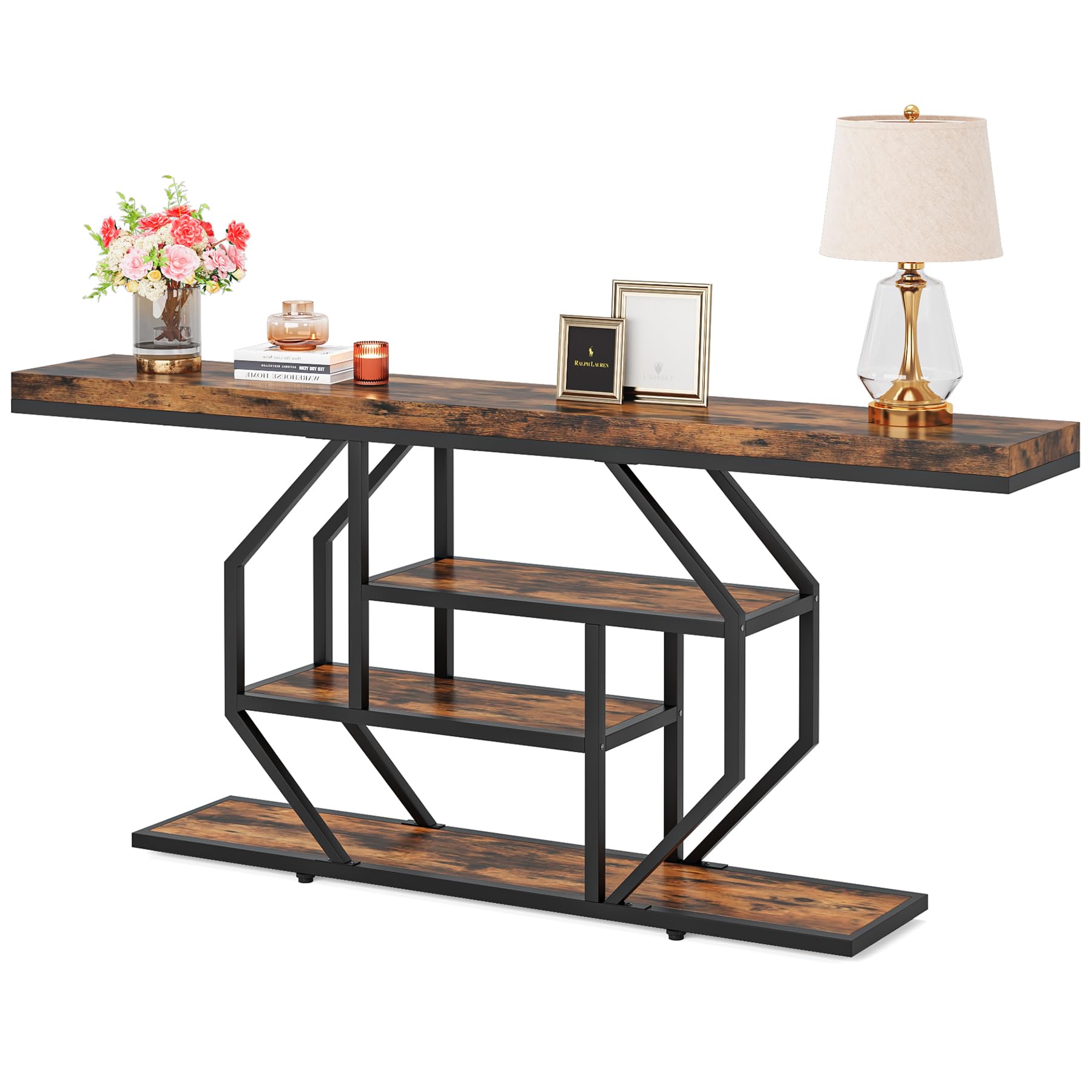 Tribesigns 70.9 inch Extra Long Console Table, Rustic Sofa Table Behind Couch with Storage, Entryway Table Accent Table for Living Room, Entrance, Hallway, Foyer - WoodArtSupply