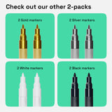 ARTISTRO 2 Acrylic Paint Pens for Rock Painting Ceramic Wood Glass Tire Plastic, Fabric Marker Paint Markers Ideal for Labeling DIY Crafts Art Projects, 0.7mm Extra Fine Tip, Gold ARTISTRO