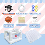 White Bounce House for Kids 2-8 Indoor Bouncy Castle with Pump Toddler Bounce House PVC Waterproof Materials Easy to Clean Outdoor Toddler Toys 68 x 68 x 58.2 inch iLink-outer