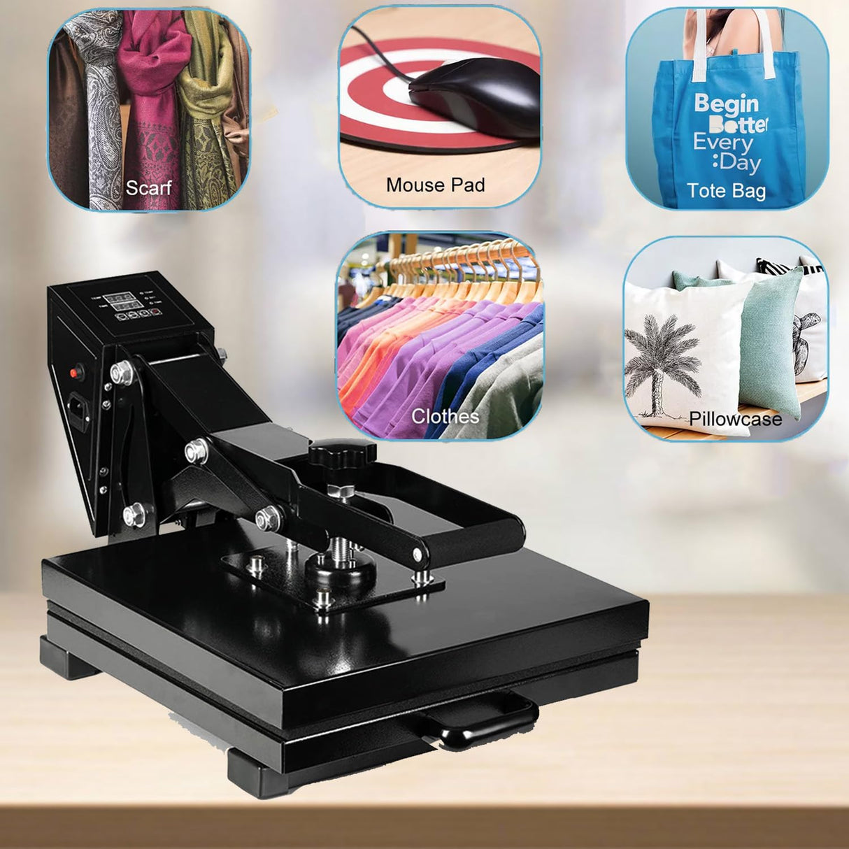 Digital Heat Press Machine, 16x20 inch Heat Press for t Shirts, Fast Heating for Heat Sublimation and Heat Vinyl Transfer Machine SDKEHUI