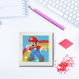 USACRAFT Cute Diamond Painting Kits Large 7x7 Natural Wooden Frame, Mosaic Kits, Sparkling Crystal Gems, Pen, Arts & Crafts Tray, Gum. Famous Characters.Art Painting Kit USACRAFT