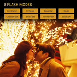 Quntis 82ft 1000 LED Cluster Christmas String Lights - Dark Green Wire Christmas Tree Lights - 8 Modes Outdoor Waterproof Christmas Lights Plug in for Holiday Wedding Party Home Decor, Warm White Quntis