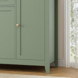 HORSTORS 55" Buffet Cabinet with Storage, Kitchen Buffet Sideboard with Drawers, Large Storage Cabinet with Doors and Shelves, Modern Farmhouse Coffee Bar for Kitchen, Dining Room, Living Room, Green HORSTORS