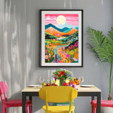 5D Diamond Painting Kits for Adults Beginners Mountain Flower DIY Diamond Art Kits with Tools Full Drill Round Diamond Dots Craft paint by diamonds Gem Art for Home Wall Decor Gifts (16"x12") (DP1795) GCEOSINI