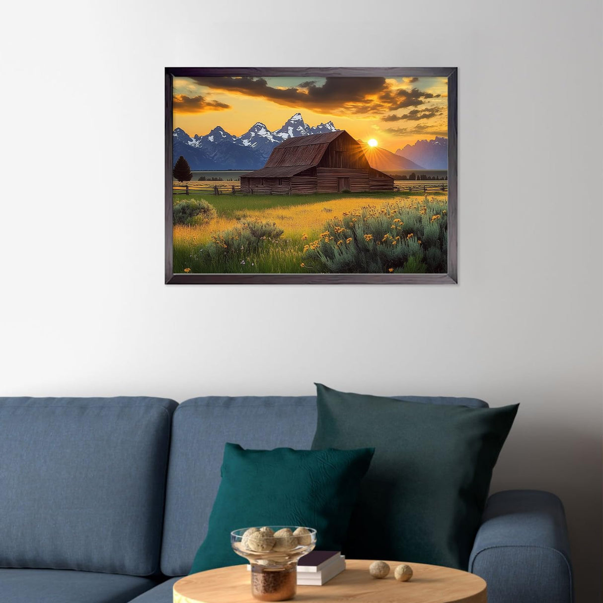 CEOVR Barn Diamond Painting Kits, 5D Full Drill National Park Diamond Art Kits for Adults, Mountain Landscape Gem Art, Adult Crafts Kits Wall Decor for Home Office 12x16inch CEOVR