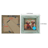CVHOMEDECO. 4x4 Picture Frame Made of Solid Wood High Definition Glass Rustic Vintage Designs Small Photo Frame for Tabletop Display and Wall Mounting, Distress Teal CVHOMEDECO.