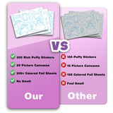 SOOVSY 200 Sheets Princesses & Unicorns Foil Art Fun Kit for Kids, Foil Art Craft DIY Creative Activity Gift Travel Toys for 4 5 6 7 8 9 Years Old Kids Girls Boys(Unicorns & Princesses) SOOVSY