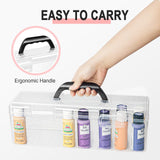 Vowcarol Acrylic Paint Storage Box, 30 Bottles Capacity Acrylic Paint Organizer for 2 fl. oz Bottles, Craft Organizer Vowcarol