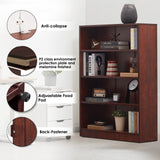 Sunon Cherry 4-Shelf Freestanding Wooden Bookcase for Home and Office Sunon