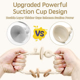 Baby Sensory Teething Chew High Chair Suction Toys for Infant Toddlers 6 12 18 24 Months, Food Grade Silicone Teether with Oak Loop Montessori Educational Baby Bath Toy Gifts (Beige) AiTuiTui