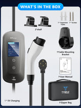 2025 New Portable Level 2 EV Charger (40Amp, 240V, NEMA 14-50P) with 23 Ft Cable. The Mobile Electric Vehicle Equipment Works Home Car Charging, Offering Charging for EV Model Tyocle