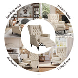 Jocisland Recliner Chair, Accent Wingback Chairs for Adults Living Room Bedroom, Small Tufted Push Back Club Single Sofa Armchair (Beige) Jocisland