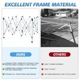 WEIZE Pop up Canopy Tent 10x10ft, 1-Button Push Setup, Instant Portable Shelter, Adjustable Height, Portable Roller Bag, 4 Weight Bags, Guy Ropes & Stakes Included, White WEIZE