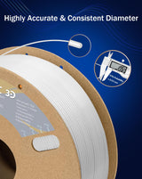 DURAMIC 3D PETG Filament 1.75mm White, 3D Printing Filament 1kg Spool(2.2lbs), White Filament 1.75mm Dimensional Accuracy +/- 0.05 mm Non-Tangling Non-Clogging Non-Stringing DURAMIC 3D
