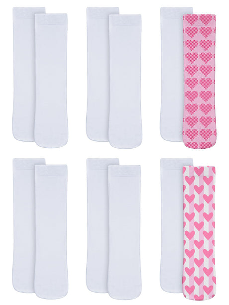 6 Pairs Blank White Sublimation Socks Printable Athletic Socks Patriotic Socks 4th of July Full Sublimation Socks Unisex Sports Crew Socks for Present DIY Personalized Socks Women Men Teens, Size 9-12 Giugu