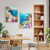 JULOUYN 2 Pack Paint by Numbers Kit for Adults, Amalfi Coast Easy Adult Paint by Number Kits On Canvas, Painting by Numbers for Beginner Gift Home Decor 16x20 in JULOUYN