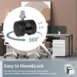 Approgreent Mobile File Cabinet for Home Office, Lockable 3 Drawer Filing Cabinet with Wheels for A4-Size/Letter-Size/Legal-Size, Fully Assembled Except Casters, White Approgreent