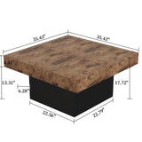LIVEHOM Square Coffee Table, Wooden Engineered Wood Look Center Tables with Thick Base, Center Accent Table for Living Room LIVEHOM