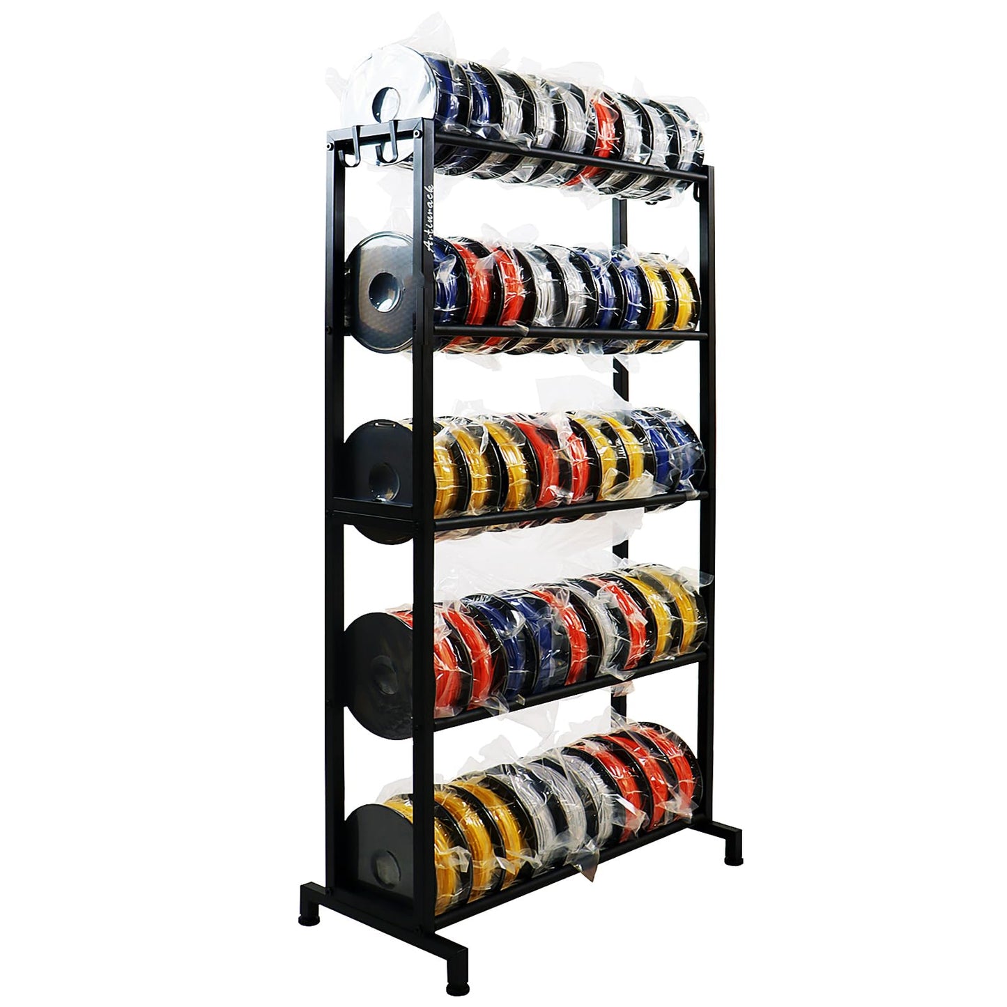 ARTINRACK 3D Printer Filament Storage Rack, Heavy Duty Storage Shelves for 40+ Printing Filaments, 5 Tier Filament Spool Holder Rack for 3D Printing Business Studio Workshop - WoodArtSupply