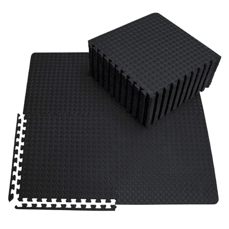 innhom Gym Flooring Gym Mats Exercise Mat for Floor Workout Mat Foam Floor Tiles for Home Gym Equipment Garage, 24 Pieces Black innhom