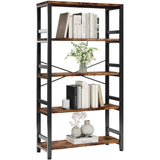 IRONCK Bookshelves and Bookcases, 31.5in Wide Shelf 5-Tier Ladder Shelf 110lbs/shelf Vintage Industrial Style Bookcase for Bedroom Living Room Home, Vintage Brown IRONCK