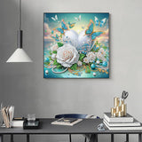 Diamond Art Kits for Adults, Flowers Butterflies Heart Special Shape Diamond Painting Kits for Beginners, DIY 5D Crystal Diamond Dots Gem Art Craft for Home Decor 11.8x11.8 Inch Acelii