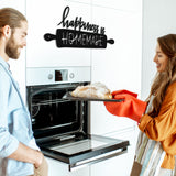 Funrous Kitchen Wall Art Decor Happiness Is Homemade Metal Sign Black Rustic Farmhouse Kitchen Decor Hanging Decorative Signs and Plaques for Home Dining Garden Room 13.8 x 6.3 Inch Funrous