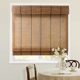 Blackout Cordless Bamboo Roman Shades with Lining - Custom Natural Window Blinds in Pattern 1 HousCa