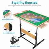 BuilderButler 2000pcs Puzzle Table with Legs,40.16"x28.5"Wooden Jigsaw Puzzle Board with 4 Drawers & Cover,Height Adjustment & Weight optimization BuilderButler