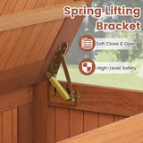 Tangkula 58 Gallon Wood Outdoor Storage Box, 3-in-1 Patio Storage Bench with Flip Top for Cushions, Pool Supplies, Gardening Tools, Outdoor Deck Box for Garden, Backyard, Poolside Tangkula