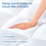 Ultra Soft Queen Mattress Topper - Cloud-Like Mattress Pad for Back Pain Relief - Breathable Cooling Material for Hot Sleepers Niagara Sleep Solution