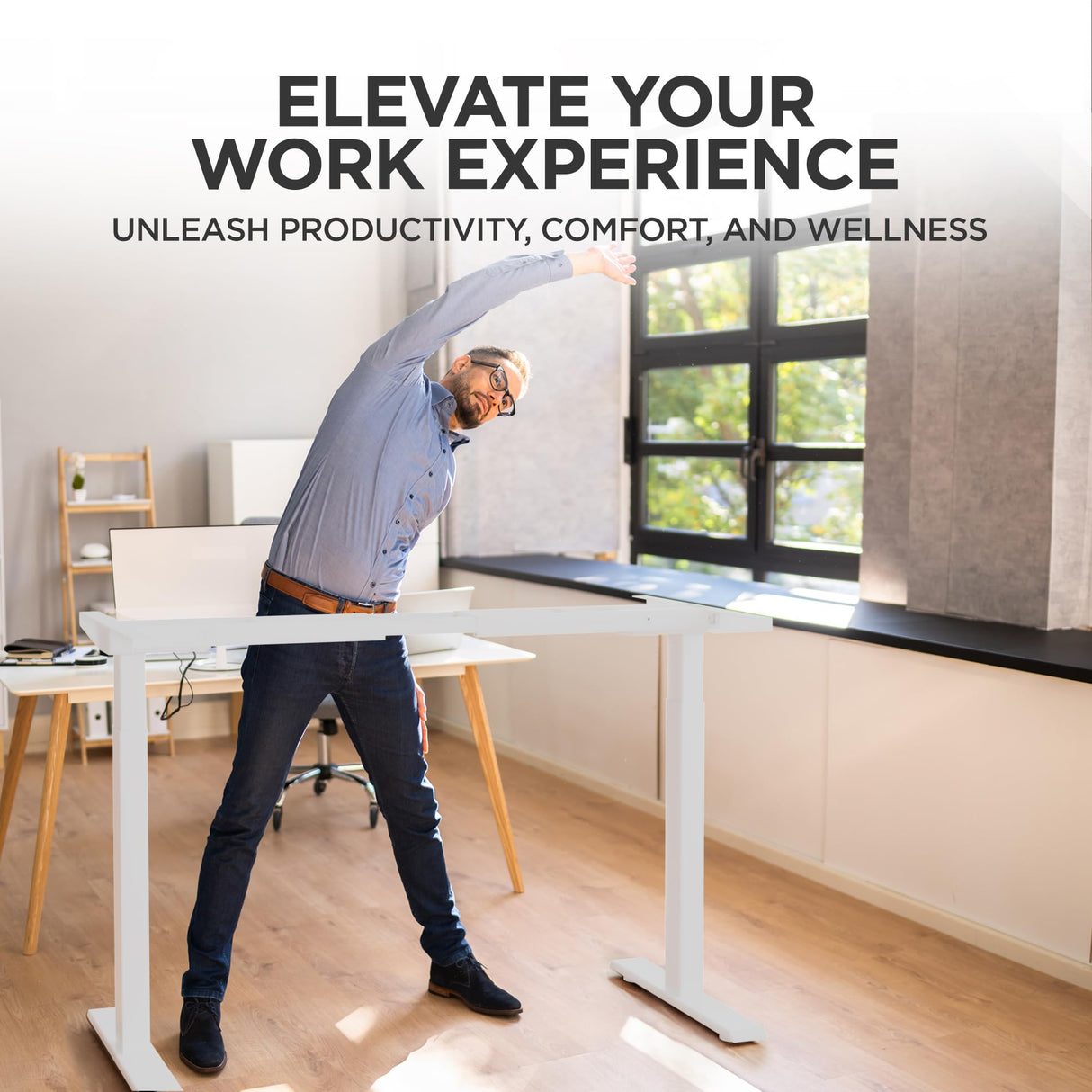Uncaged Ergonomics Rise Up Standing Desk Legs – Dual Motor Standing Desk Frame with Memory Electric Standing Desk Frame Height Adjustable Table Legs for Sit Stand Desk Base Electronic Rising Desk Uncaged Ergonomics