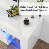 Vinctik 6&Fox LED TV White Stand for 55/60/65inch TV,Modern Entertainment Center with 2 Storage Drawers and LED Light, High Glossy TV Console,TV Table Media Furniture (63inch, White 1) Vinctik 6&Fox
