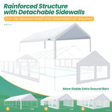 COBIZI Party Tents 20x40 Heavy Duty Waterproof, 20x40 Party Tent with 8 Removable Sidewalls & 4 Built-in Sandbag, Outdoor Wedding Large Tent, UV 50+, White COBIZI