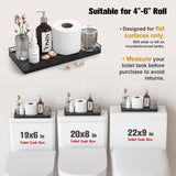 Acacia Bathroom Toilet Tank Tray, 13" Wood Toilet Paper Storage Basket Back of Toilet Basket Organizer, Vanity Tray for Perfume Makeup Candle Kitchen Counter Coffee Table Decor Focusonit