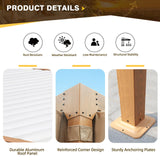 MELLCOM Louvered Pergola 12x20, Aluminum Pergola with Adjustable Louvered Roof, Wood Grain Outdoor Pergola with Waterproof Curtains and Nets MELLCOM