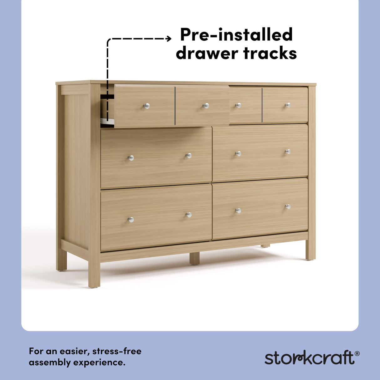 Storkcraft Horizon 6 Drawer Dresser (Driftwood) – GREENGUARD Gold Certified Dresser for Nursery & Kids’ Room, Modern Storage with Interlocking Drawer System Storkcraft