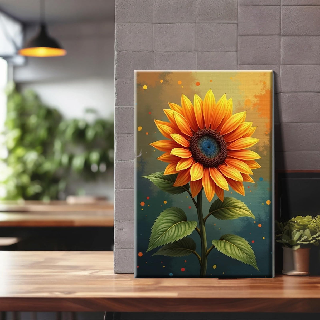 YOYA Framed Paint by Numbers Kit for Adults - Sunflower Adult Paint by Number Kits on Canvas with Easel, DIY Sunflower Paint by Number Framed Canvas for Home Wall Decor 8x12 Inch YOYA