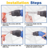 Komsepor Foam Cutter with Slotting/Groove Electric Hot Knife Styrofoam Cutter Foam Cutting Tool Air Cooled Hot Knife Foam Cutter 200W 110-120V (5 Blades) for EPP, EPS, XPS, EPE, KT Board, Sponge Komsepor