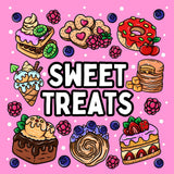 Bold and Easy Sweet Treats Coloring Book: 51 Large and Easy Designs Featuring Adorable Sweets for Adults, Seniors, and Kids WoodArtSupply