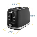 West Bend Toaster 2 Slice Extra-Wide and Deep Slots with 3 Functions and 7 Shade Settings Manual Lift Lever and Auto-Shut Off, 750-Watts, Black West Bend