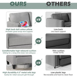 STHOUYN 72" W 3 Person Seater Couch Sofa with USB Ports, Grey Comfy Couches for Small Spaces, Mid Century Modern Gray Couch for Living Room Apartment Bedroom (Light Grey) STHOUYN